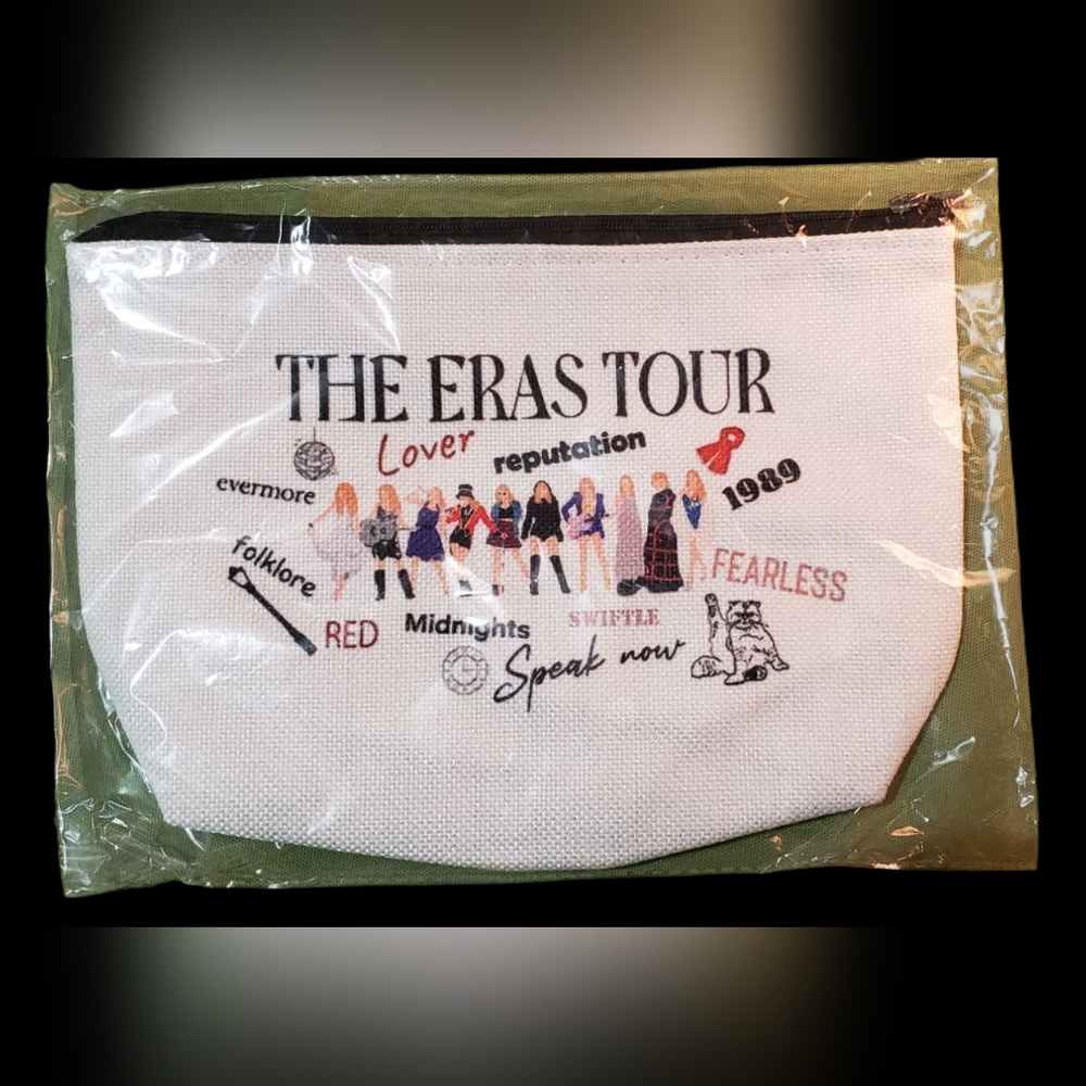 Taylor Swift & The Eras Tour Canvas Pouch - White and Black